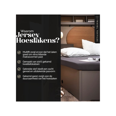 Walra Hoeslaken Jersey Stretch Frans bed L antraciet