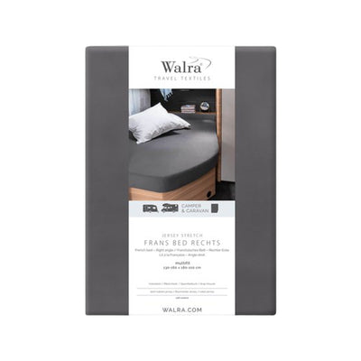 Walra Hoeslaken Jersey Stretch Frans bed R antraciet