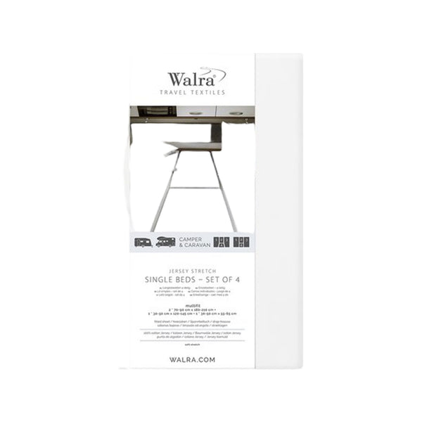 Walra Hoeslaken Jersey Stretch 4-delige set wit