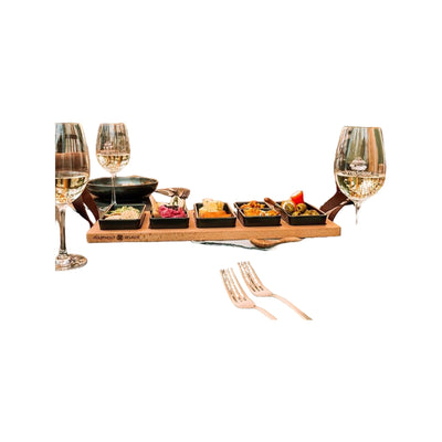 Bowls and Dishes Borreltray 49 cm 5-vaks met schaaltjes wit