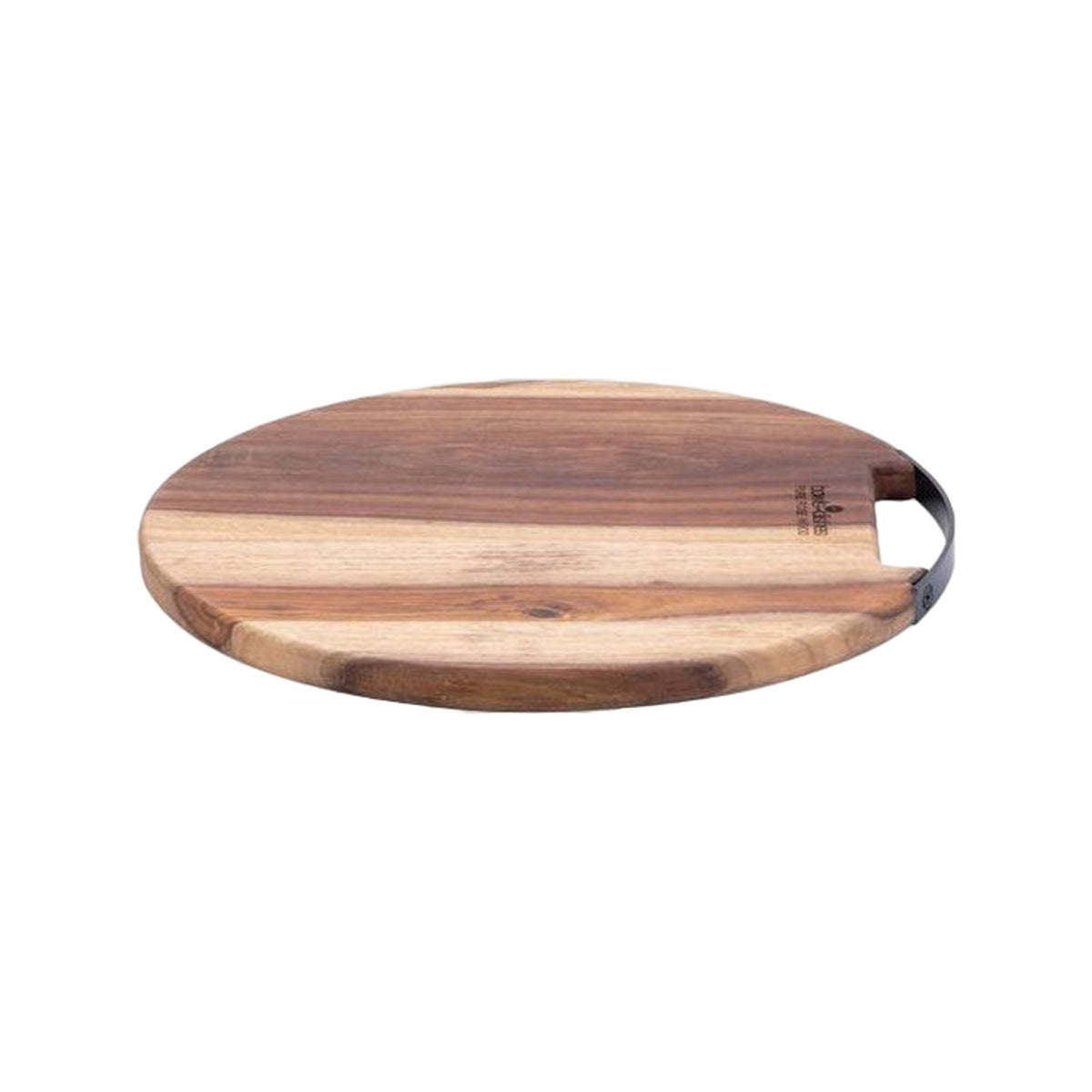 Bowls and Dishes Pure Rose Wood Runde Servierplatte mit Metallgriff Ø 30 cm