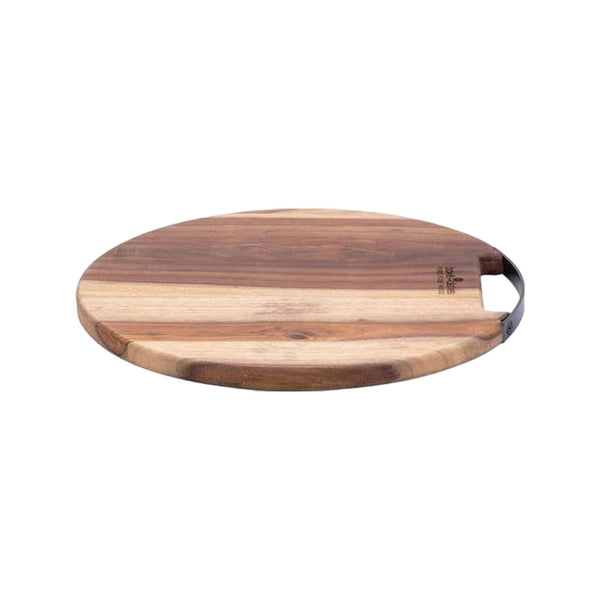 Bowls and Dishes Pure Rose Wood Runde Servierplatte mit Metallgriff Ø 30 cm