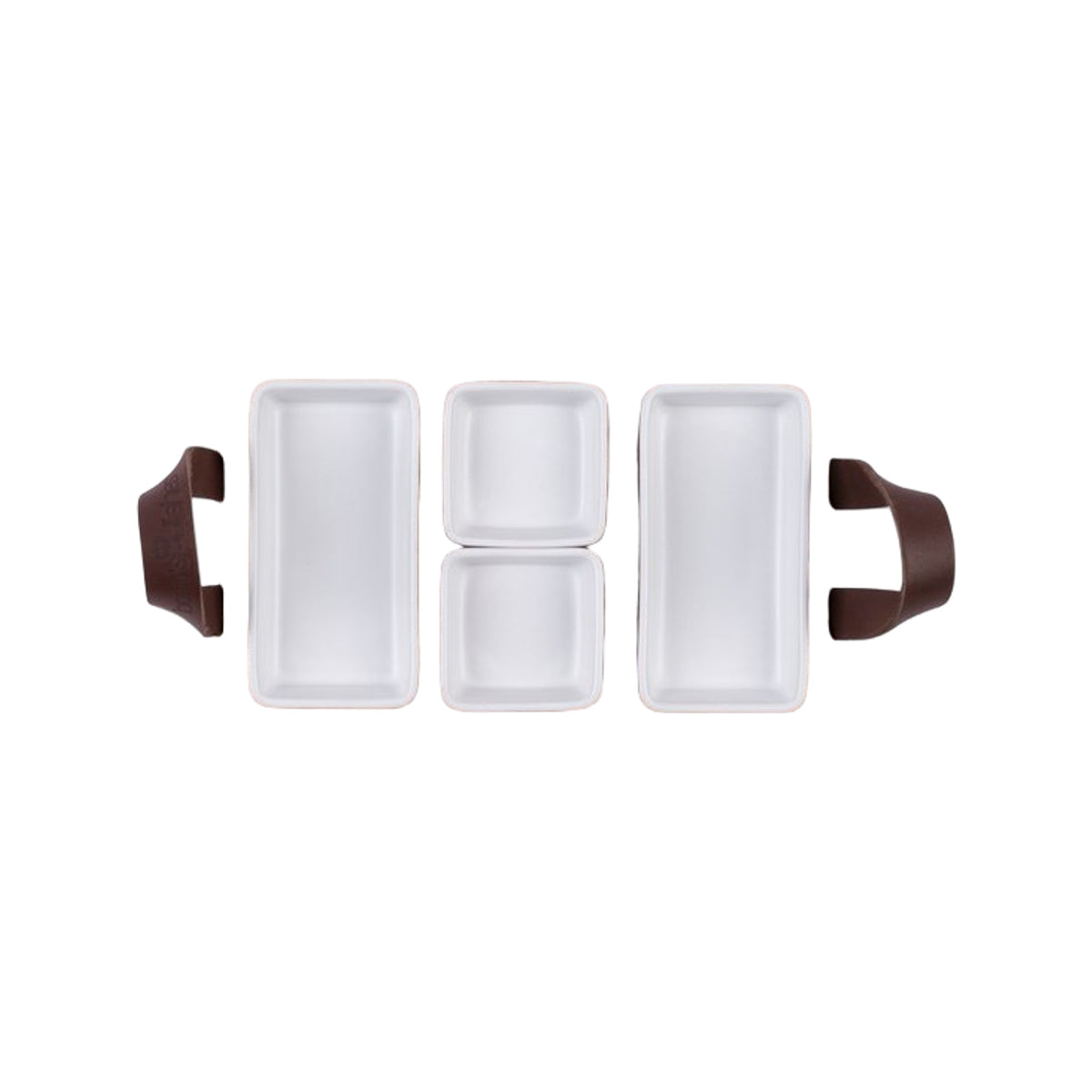 Bowls and Dishes Borreltray 30cm 3-vaks met schaaltjes wit