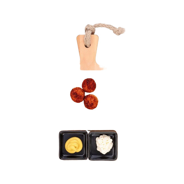 Puur Hout | Beuken Foodplank 35 cm 2 vak 2 schaaltjes zwart