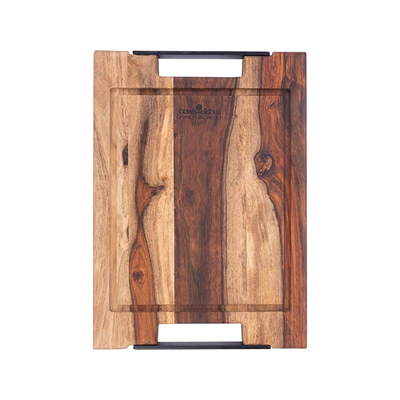 Bowls and Dishes Pure Rose Wood Steakplank met Sapgoot en Handvatten 35x25cm