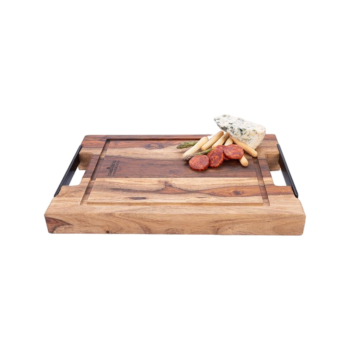 Bowls and Dishes Pure Rose Wood Steakplank met Sapgoot en Handvatten 35x25cm