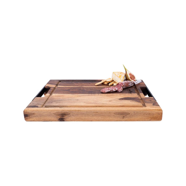 Bowls and Dishes Pure Rose Wood Steakplank met Sapgoot en Handvatten 40x30cm