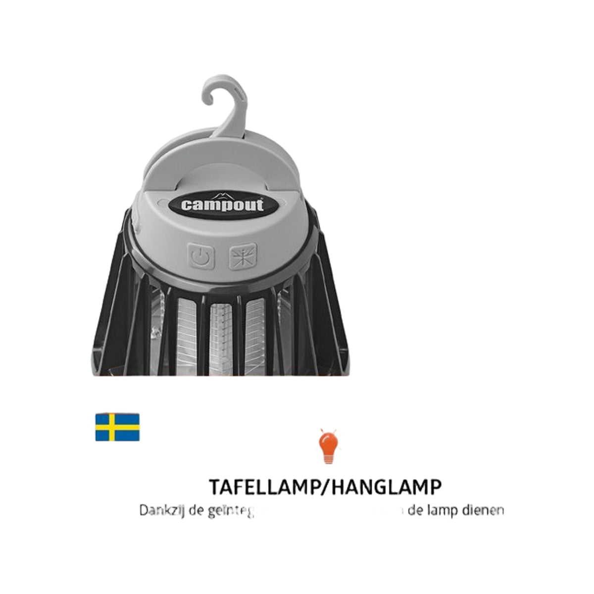 Campout Camping- & Insectenlamp 2 in 1 oplaadbaar