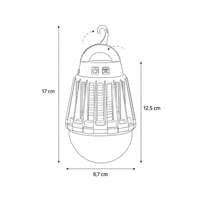 Campout Camping- & Insectenlamp 2 in 1 oplaadbaar