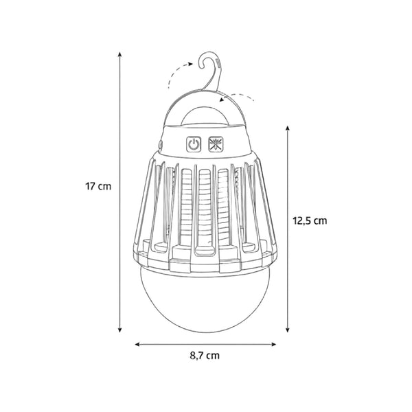 Campout Camping- & Insectenlamp 2 in 1 oplaadbaar