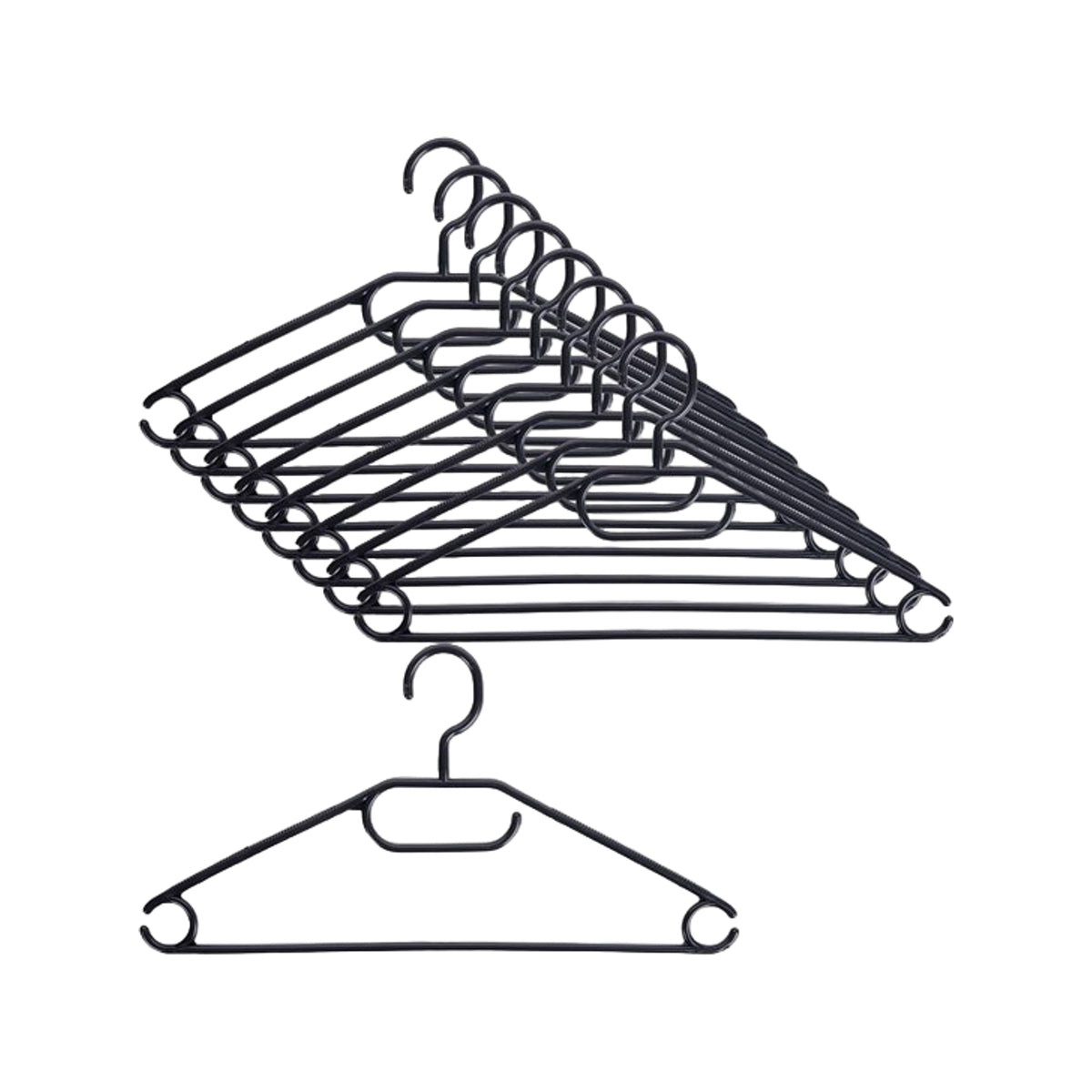 KLEERHANGER SET 10STS ZWART