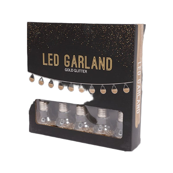 SENZA LED Glitter Bol Slinger Goud