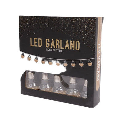 SENZA LED Glitter Bol Slinger Goud