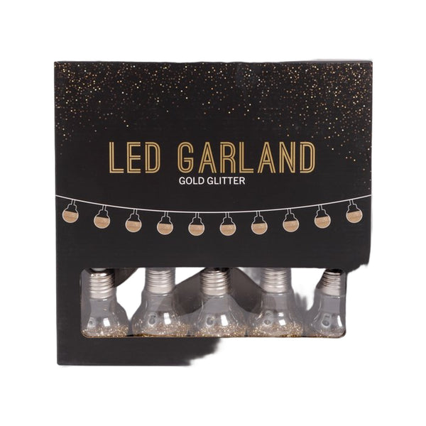 SENZA LED Glitter Bol Slinger Goud