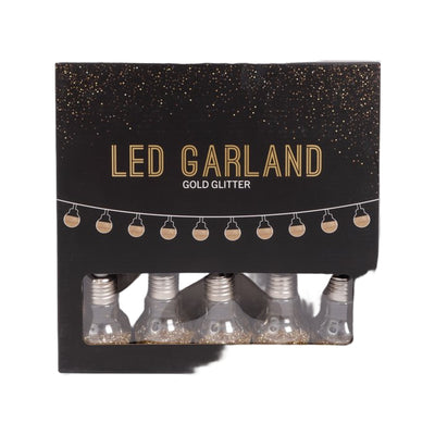 SENZA LED Glitter Bol Slinger Goud