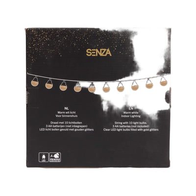 SENZA LED Glitter Bol Slinger Goud