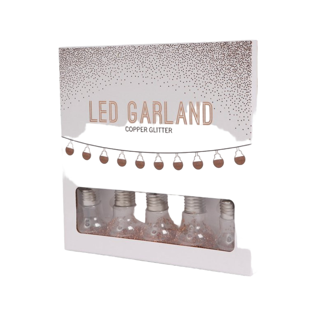 SENZA LED Glitter Bol Slinger Koper