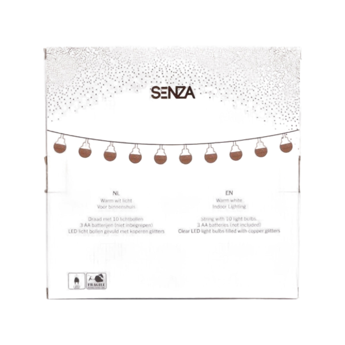 SENZA LED Glitter Bol Slinger Koper