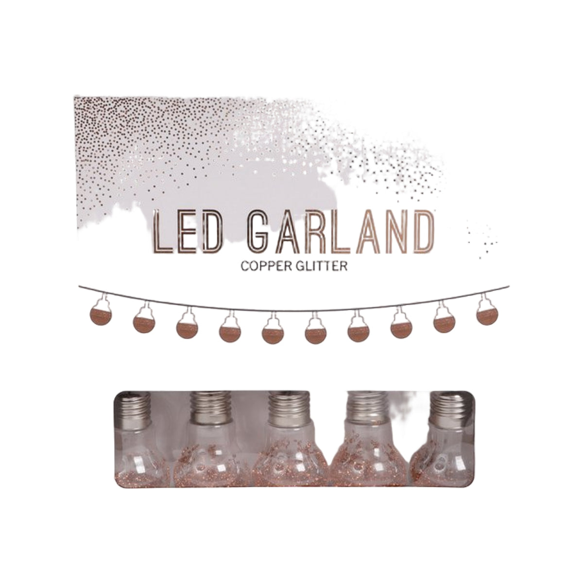 SENZA LED Glitter Bol Slinger Koper