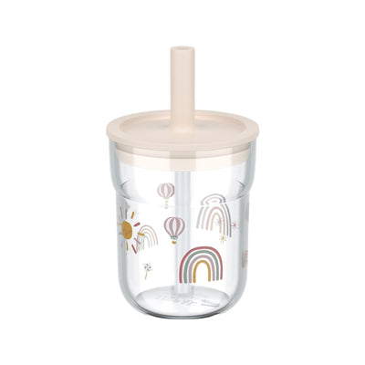 kinderglas mio 250 ml met rietje - sunshine & rainbow