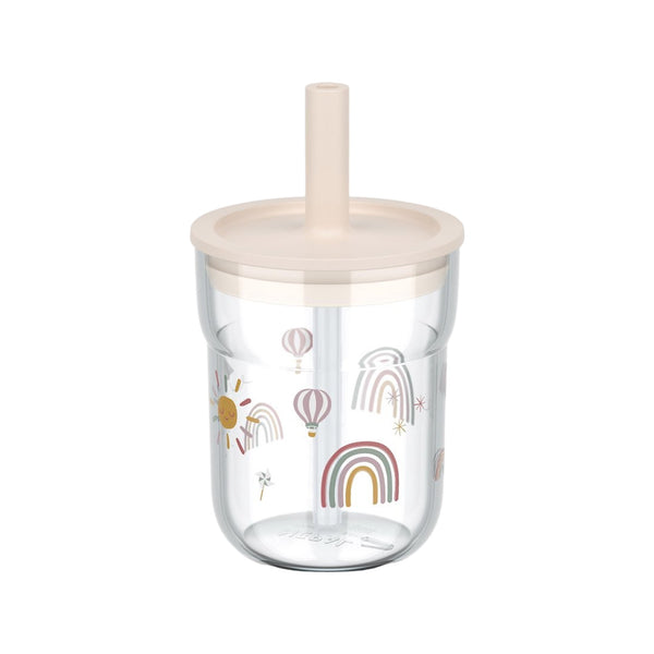 kinderglas mio 250 ml met rietje - sunshine & rainbow