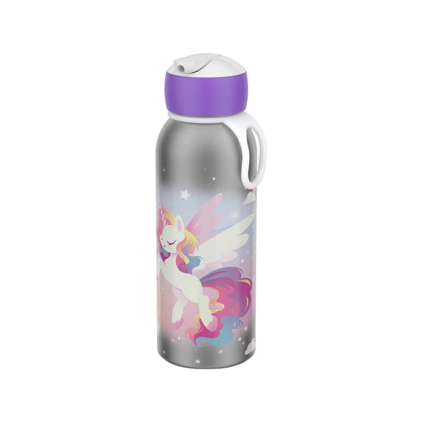 isoleerfles flip-up campus 350 ml - unicorn glow