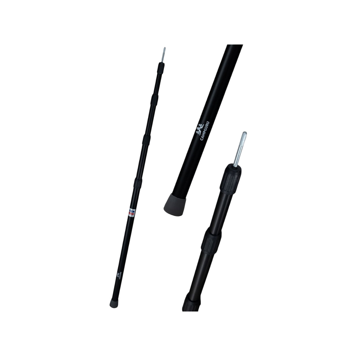 Campguru Aluminium Tarp Pole 250 Cm /4 Parts Black