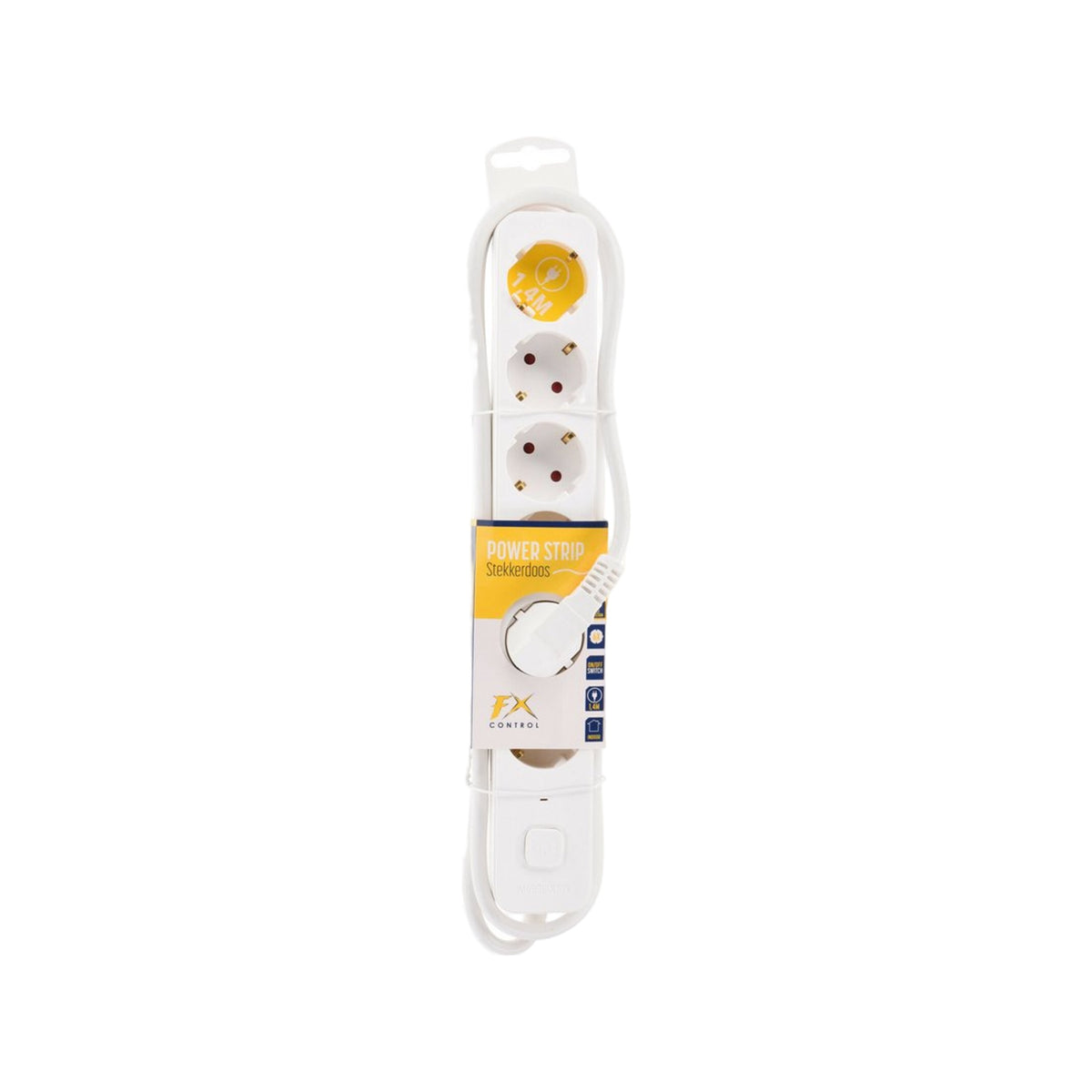 Stekkerdoos 6 Weg 140Cm Wit