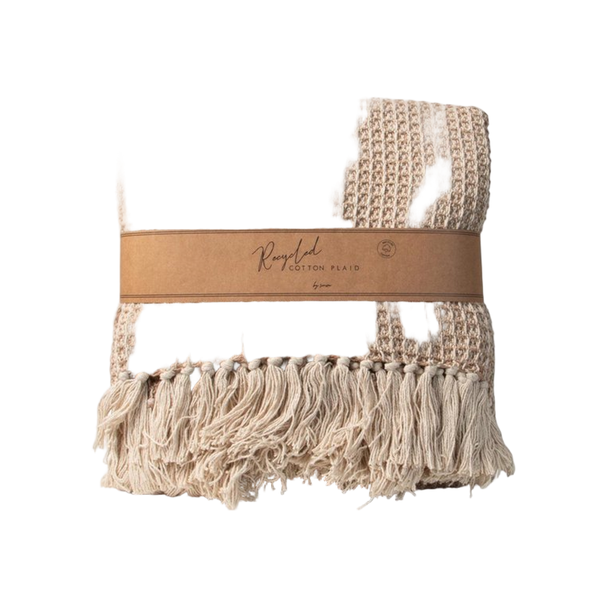 JENS Living Recycled Cotton Plaid Wafel Beige