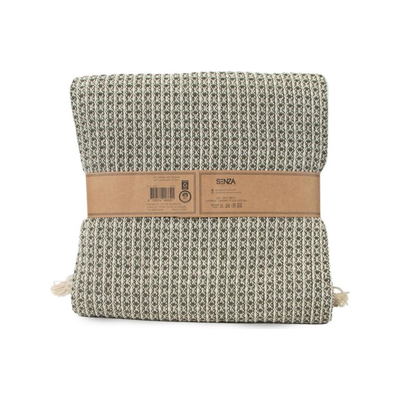 JENS Living Recycled Cotton Plaid Wafel Groen