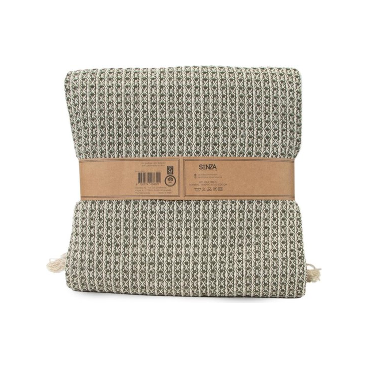 JENS Living Recycled Cotton Plaid Wafel Groen