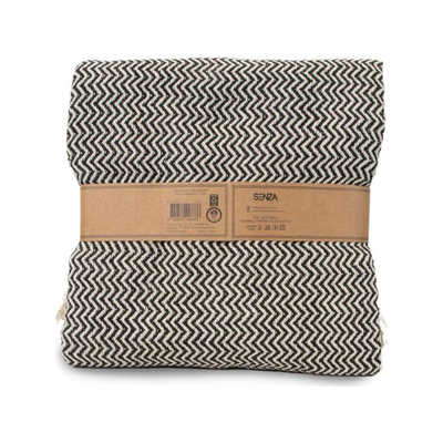 JENS Living Recycled Cotton Plaid Visgraat Zwart