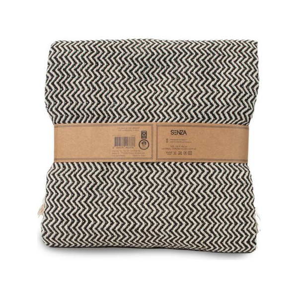 JENS Living Recycled Cotton Plaid Visgraat Zwart