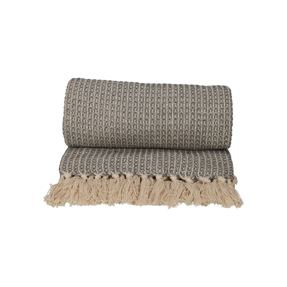 JENS Living Recycled Cotton Plaid Wafel Grijs