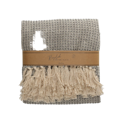 JENS Living Recycled Cotton Plaid Wafel Grijs