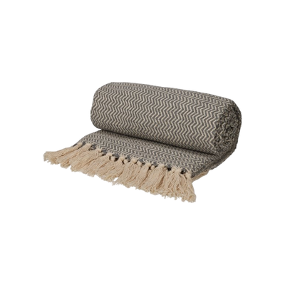 JENS Living Recycled Cotton Plaid Visgraat Grijs