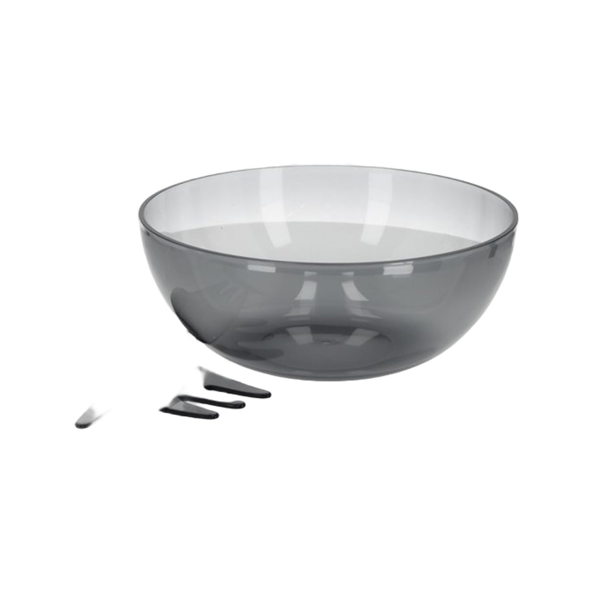 JENS Living Acryl Saladeschaal Met Bestek Smoke