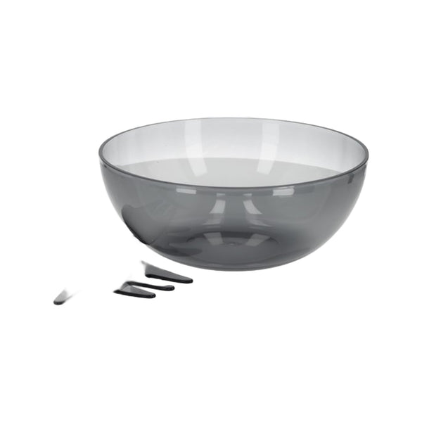 JENS Living Acryl Saladeschaal Met Bestek Smoke