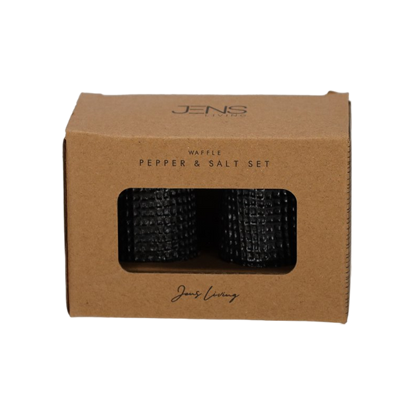 JENS Living Wafel Peper & Zout Set Zwart