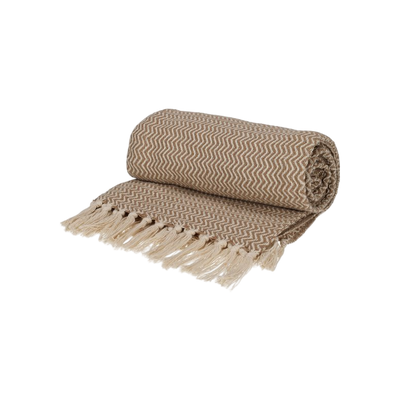 JENS Living Recycled Cotton Plaid Visgraat Beige