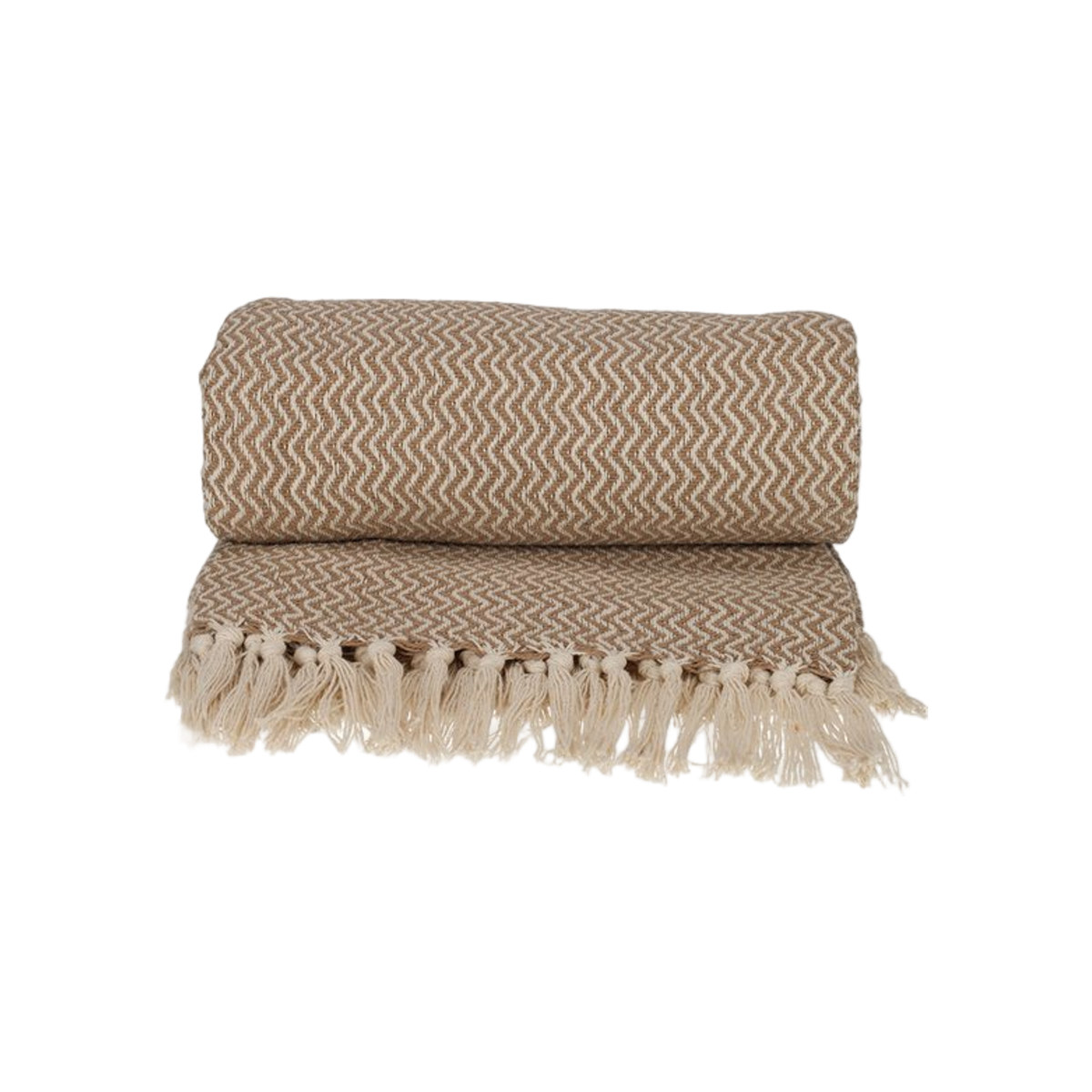 JENS Living Recycled Cotton Plaid Visgraat Beige