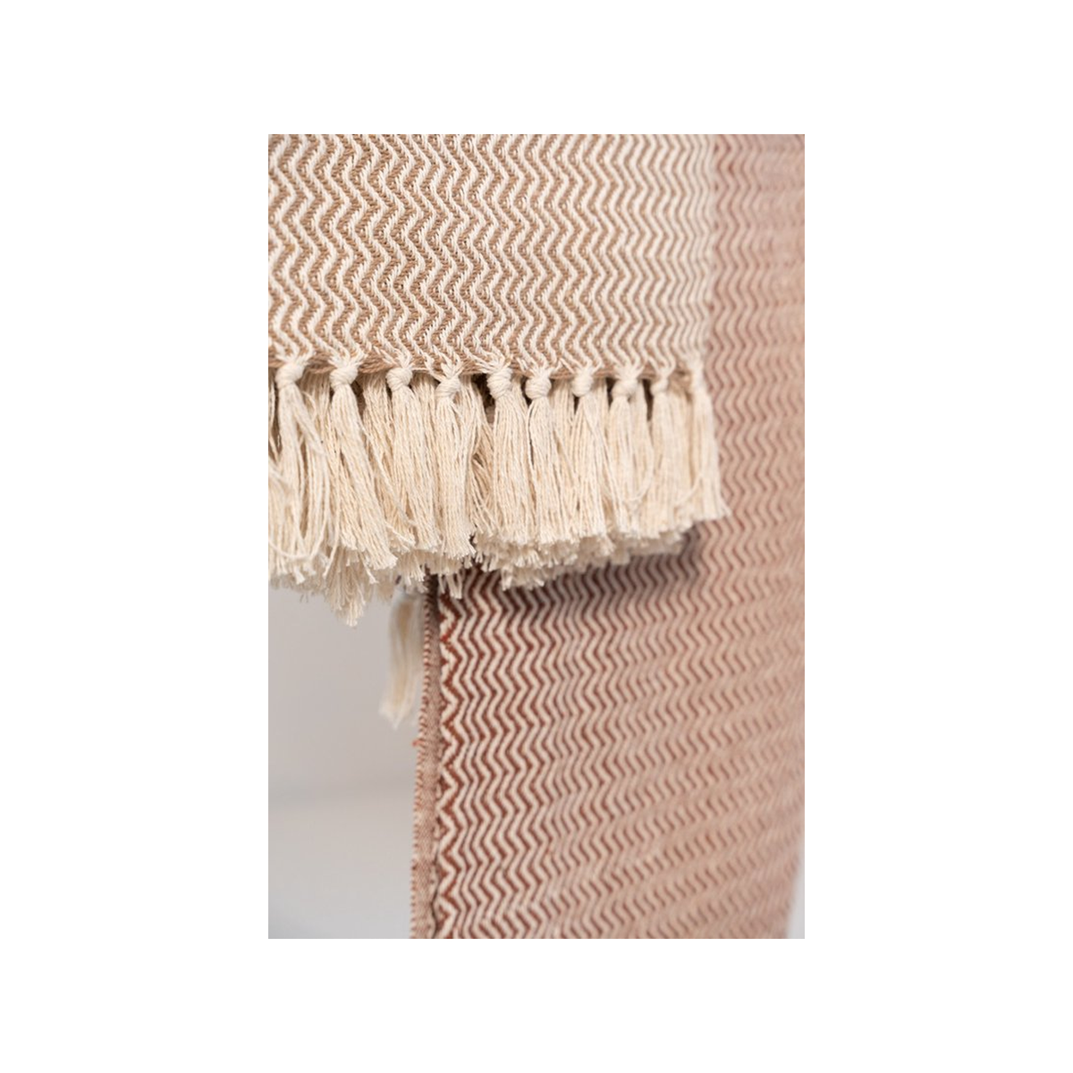 JENS Living Recycled Cotton Plaid Visgraat Beige