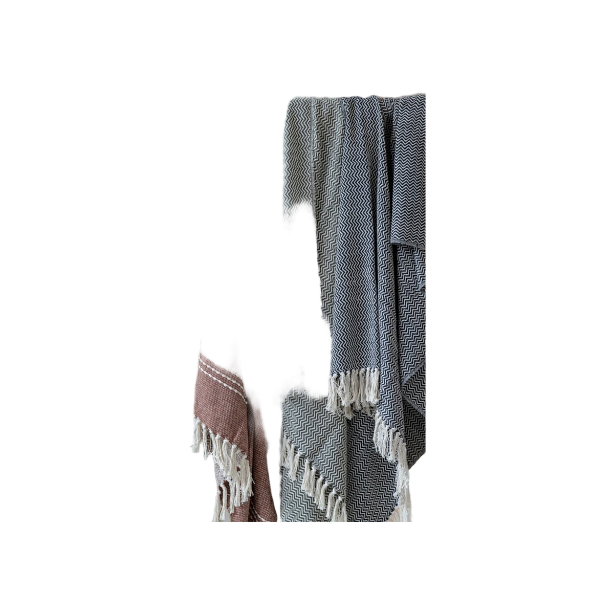 JENS Living Recycled Cotton Plaid Visgraat Beige
