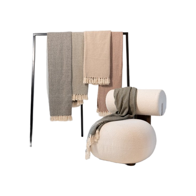 JENS Living Recycled Cotton Plaid Visgraat Beige