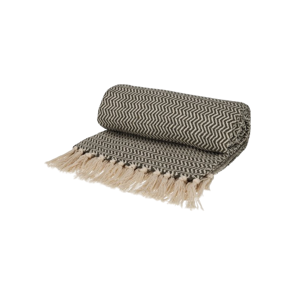 JENS Living Recycled Cotton Plaid Visgraat Groen