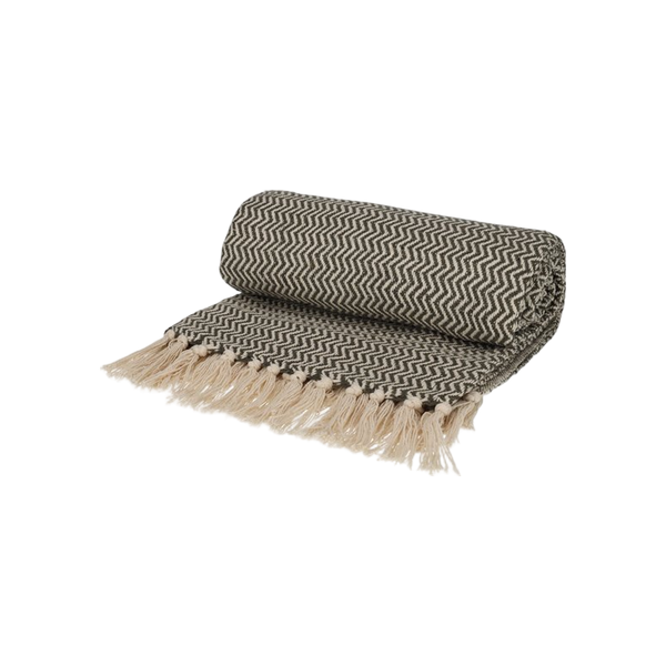 JENS Living Recycled Cotton Plaid Visgraat Groen