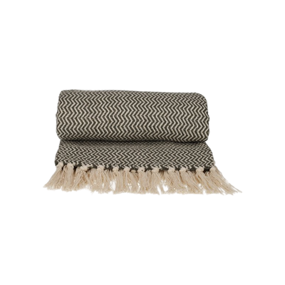JENS Living Recycled Cotton Plaid Visgraat Groen