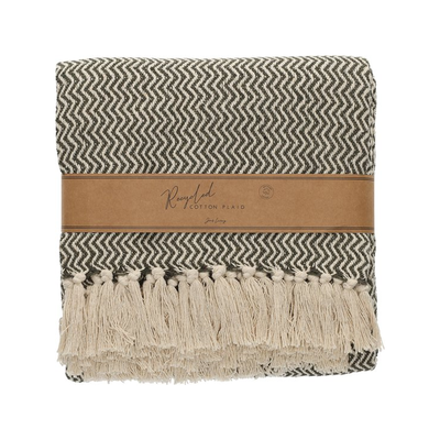 JENS Living Recycled Cotton Plaid Visgraat Groen