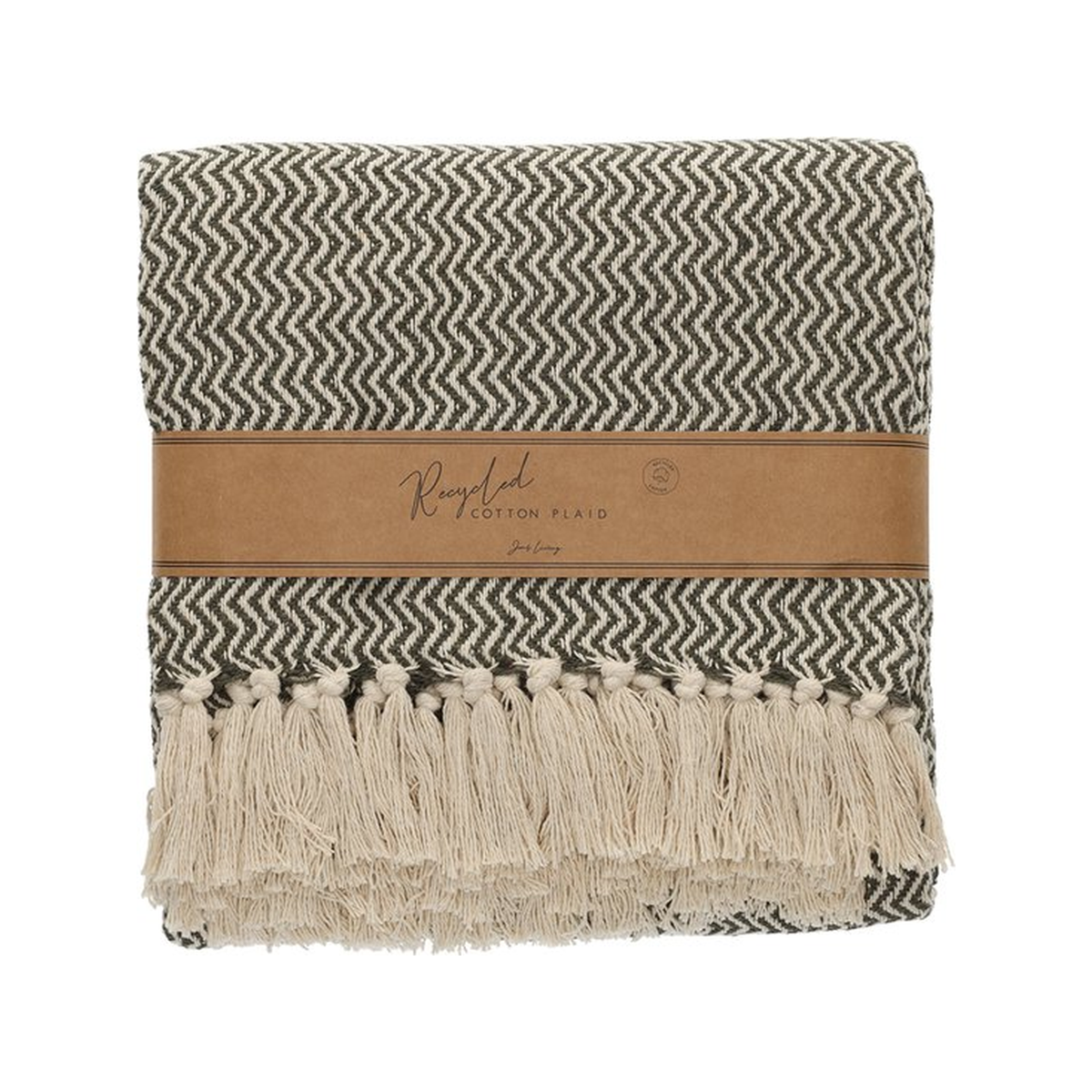 JENS Living Recycled Cotton Plaid Visgraat Groen