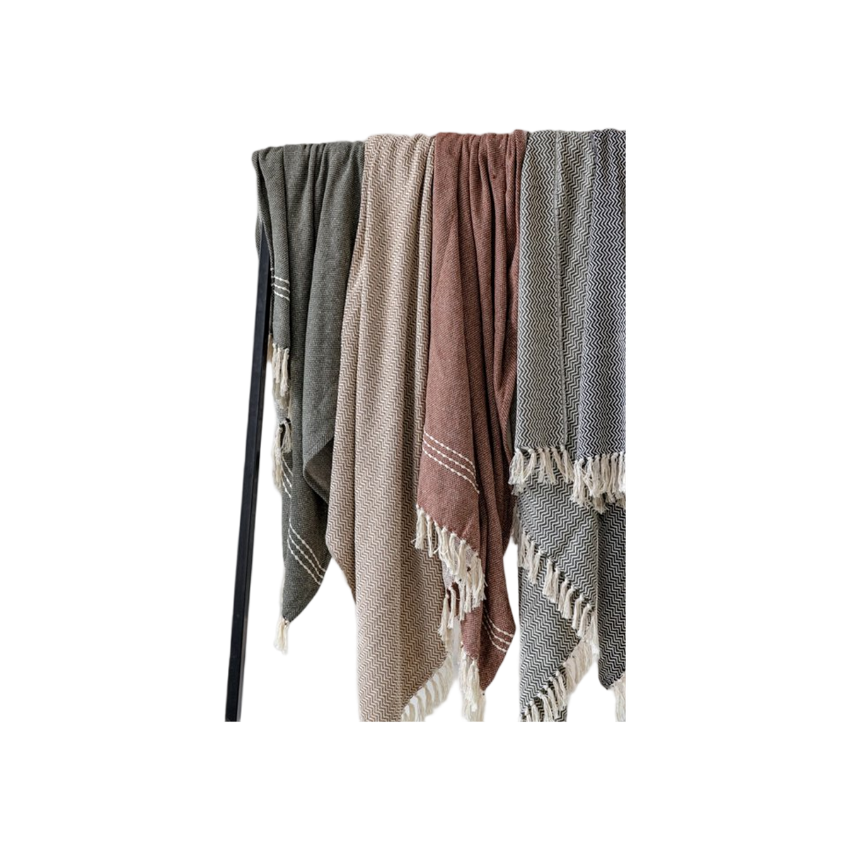 JENS Living Recycled Cotton Plaid Visgraat Groen